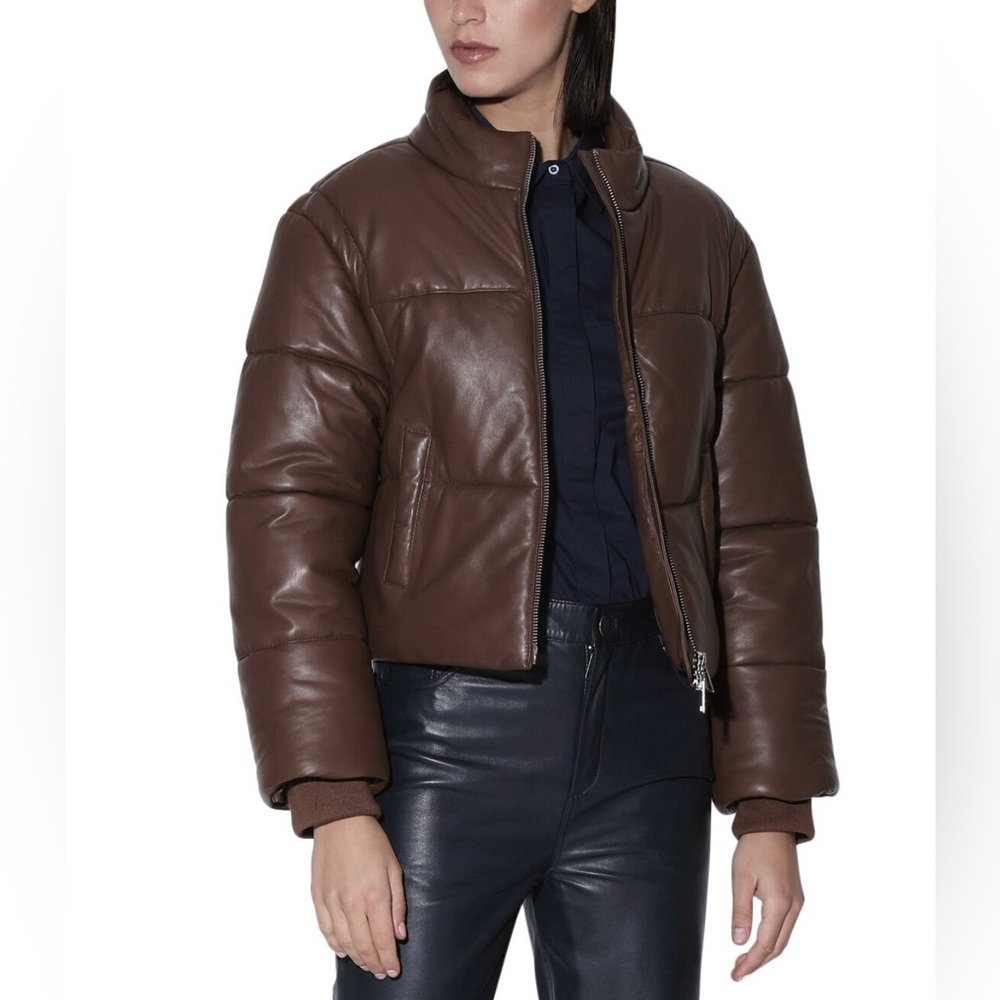 Walter Baker quilted leather puffer jacket